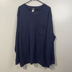Haband 4XL Navy Pullover Sweatshirt Henley Stretch plus Size Shirt